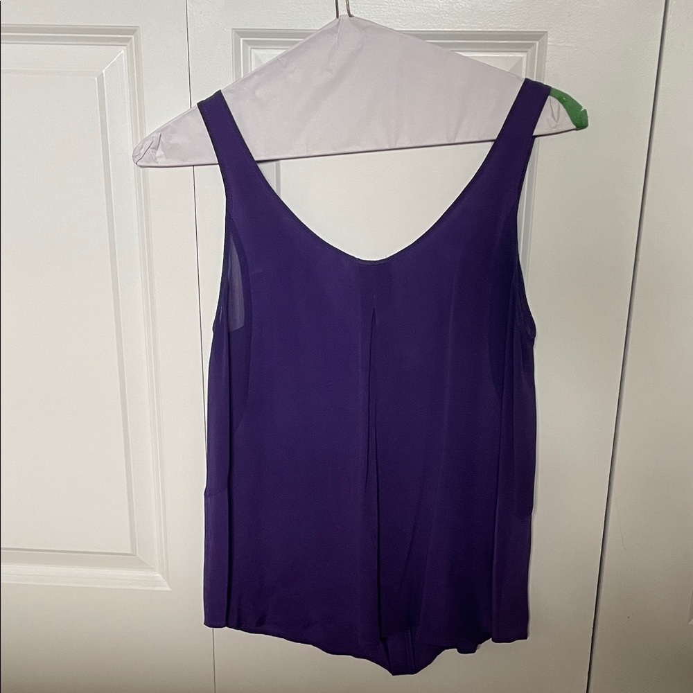 Purple silk sleeveless top